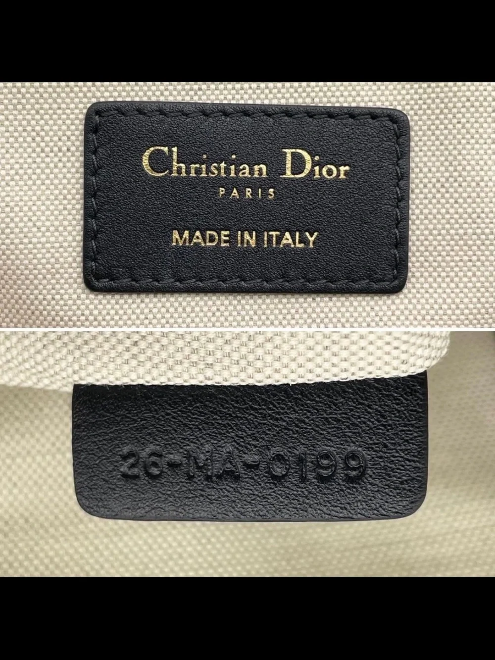 Dior Navy and Beige Monogram Zip Pouch